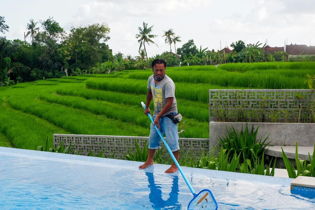 Our Professional Pool Waterfall Cleaning Process Image